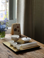 Bronze Gold Wood Tray-  Square