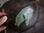 Handpainted Leaves Mettalic Tea Bowl (chawan) #06