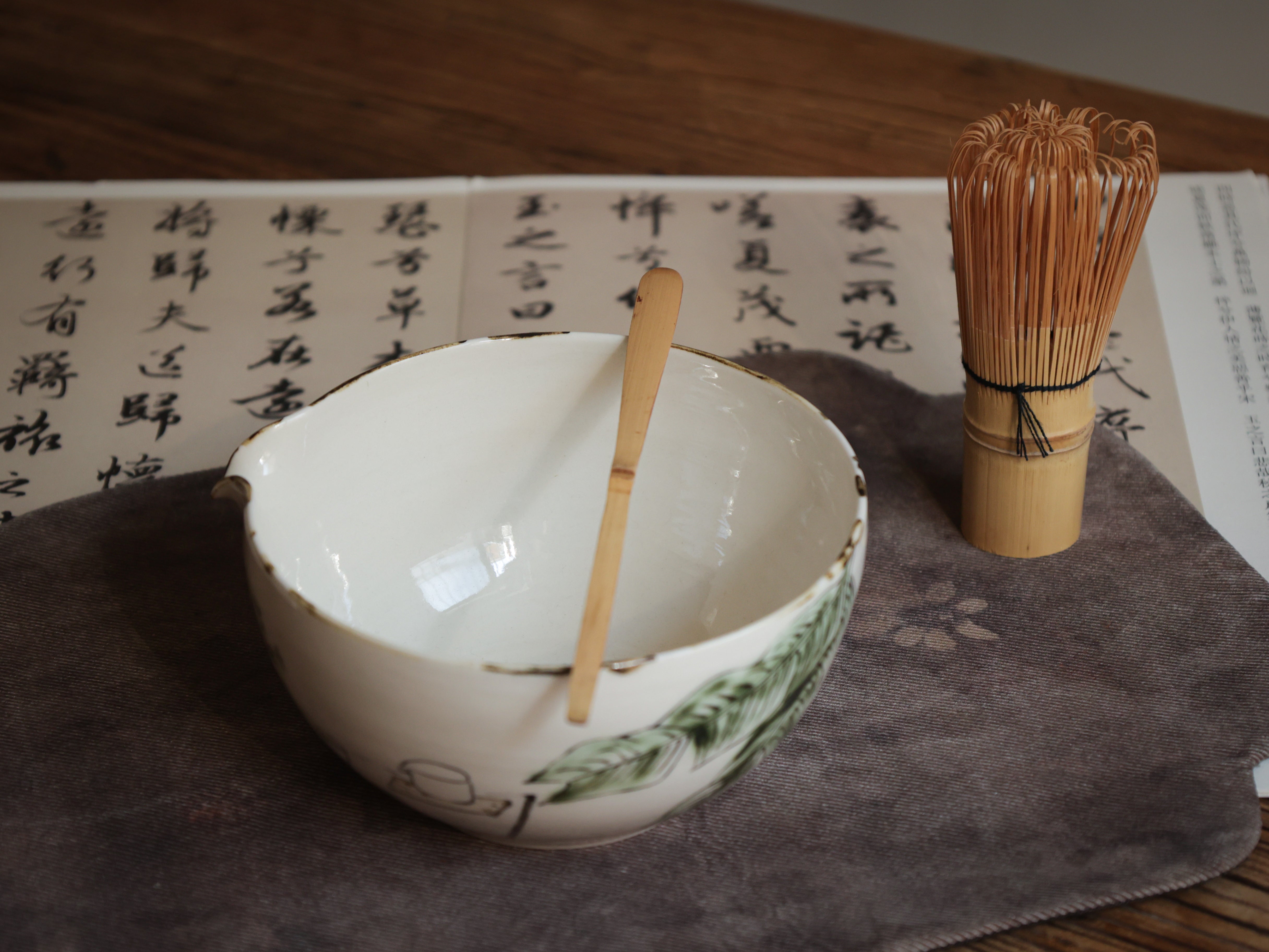 Hand-pained Matcha Ceremony Scene Tea Bowl