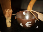 Hand-painted Birds Tea Bowl (Matcha Chawan)-Dark