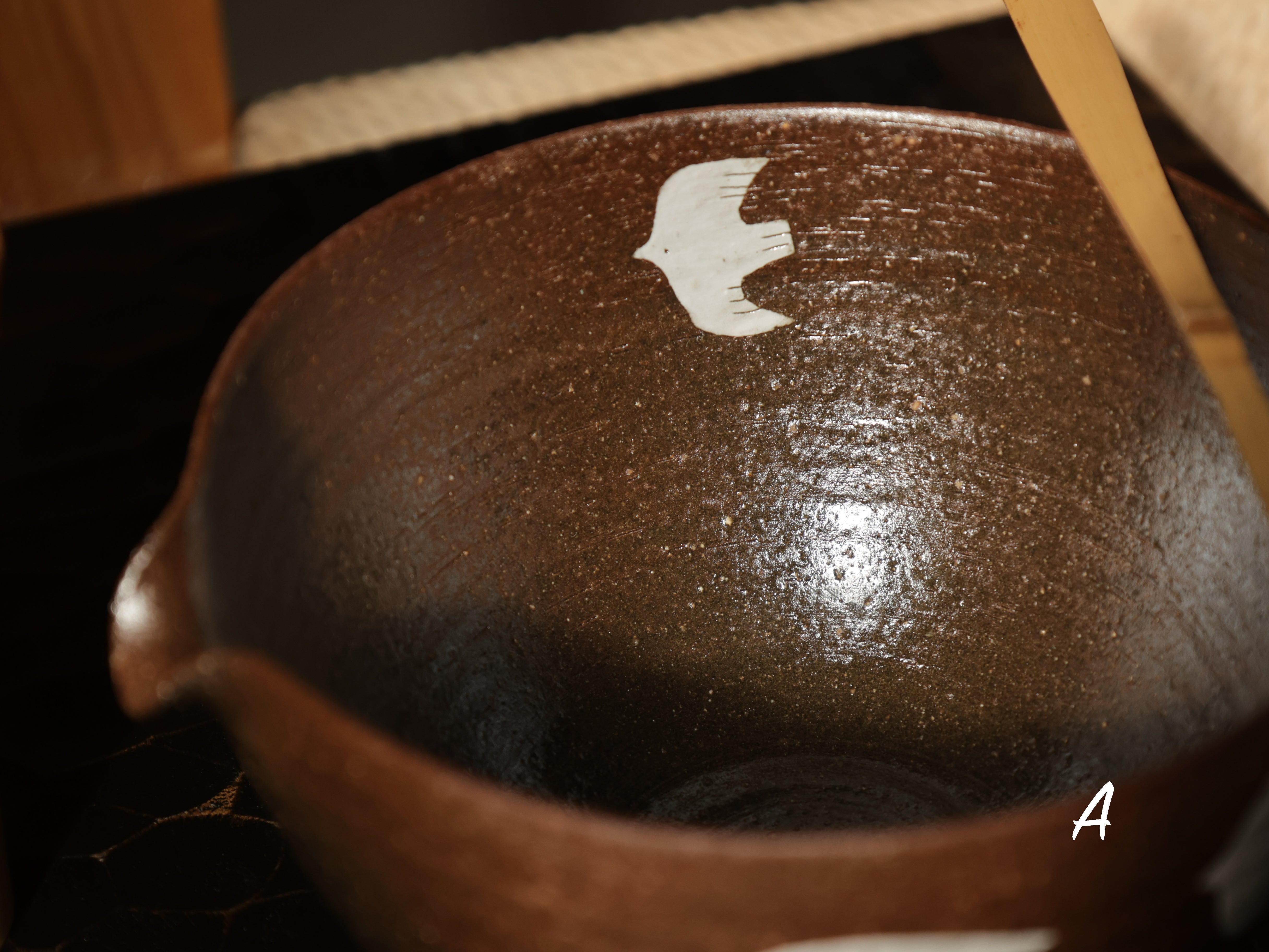 Hand-painted Birds Tea Bowl (Matcha Chawan)-Dark