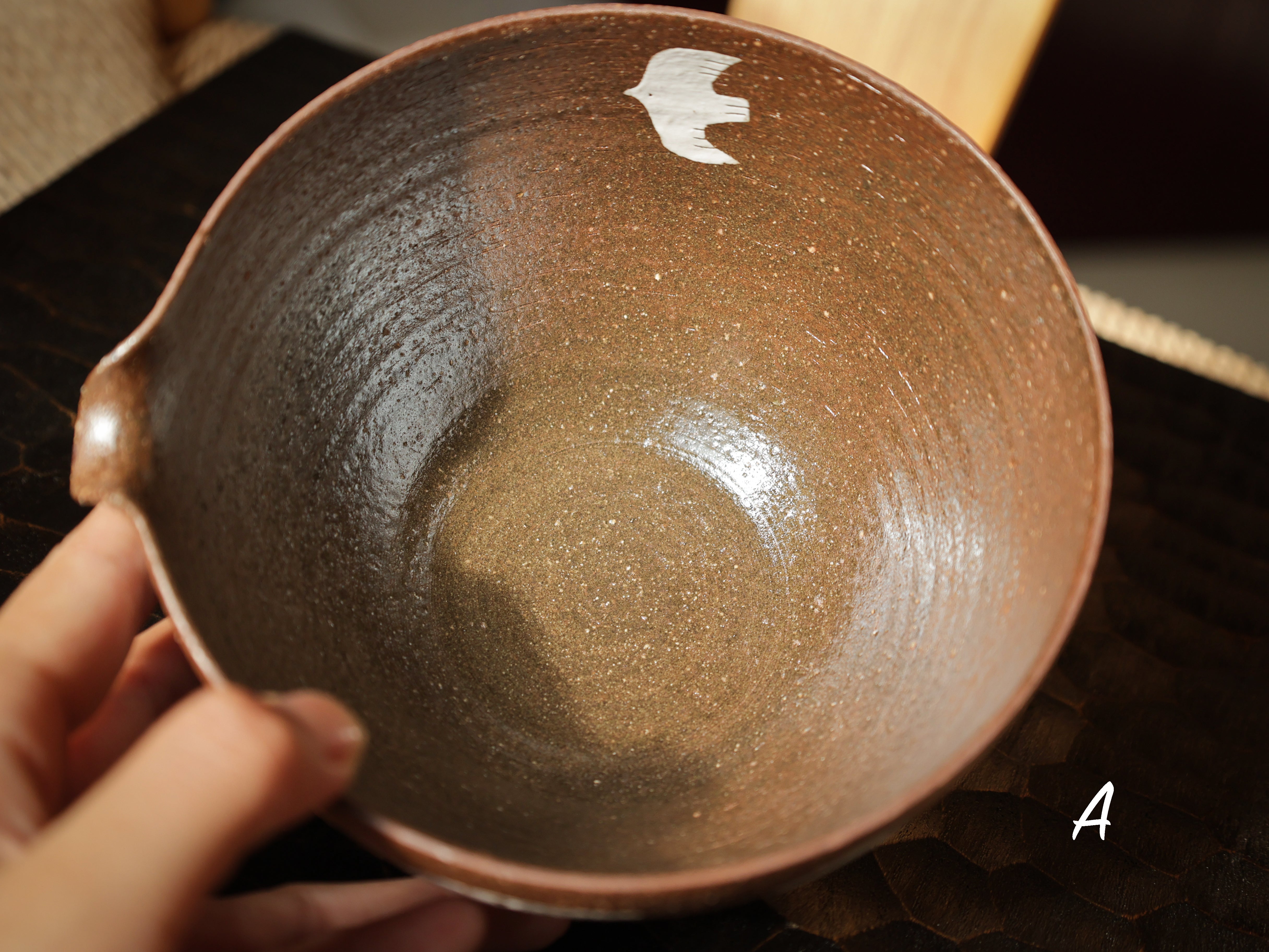 Hand-painted Birds Tea Bowl (Matcha Chawan)-Dark