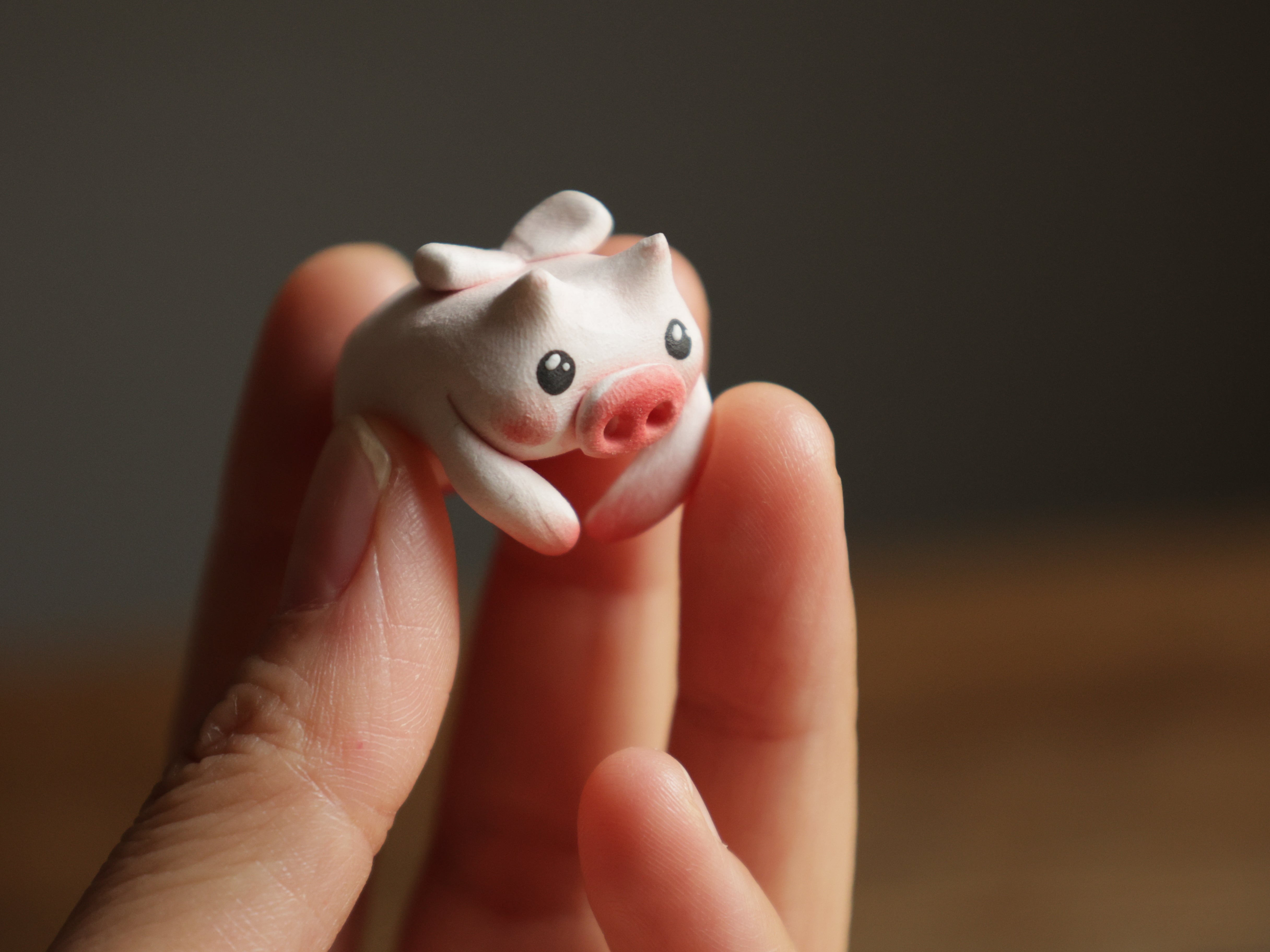 Little Pink Angel Pig - Tea Pet