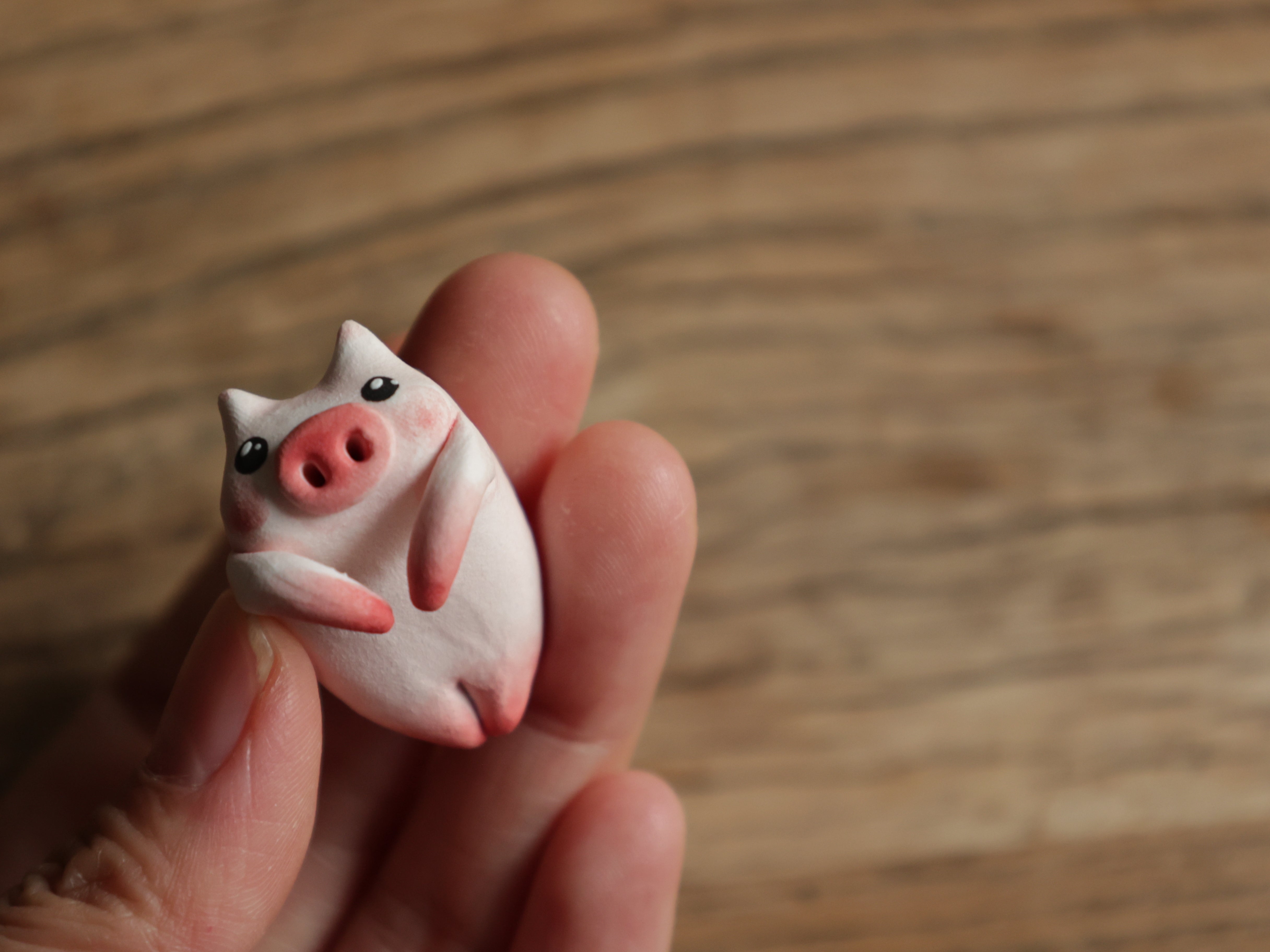 Little Pink Angel Pig - Tea Pet