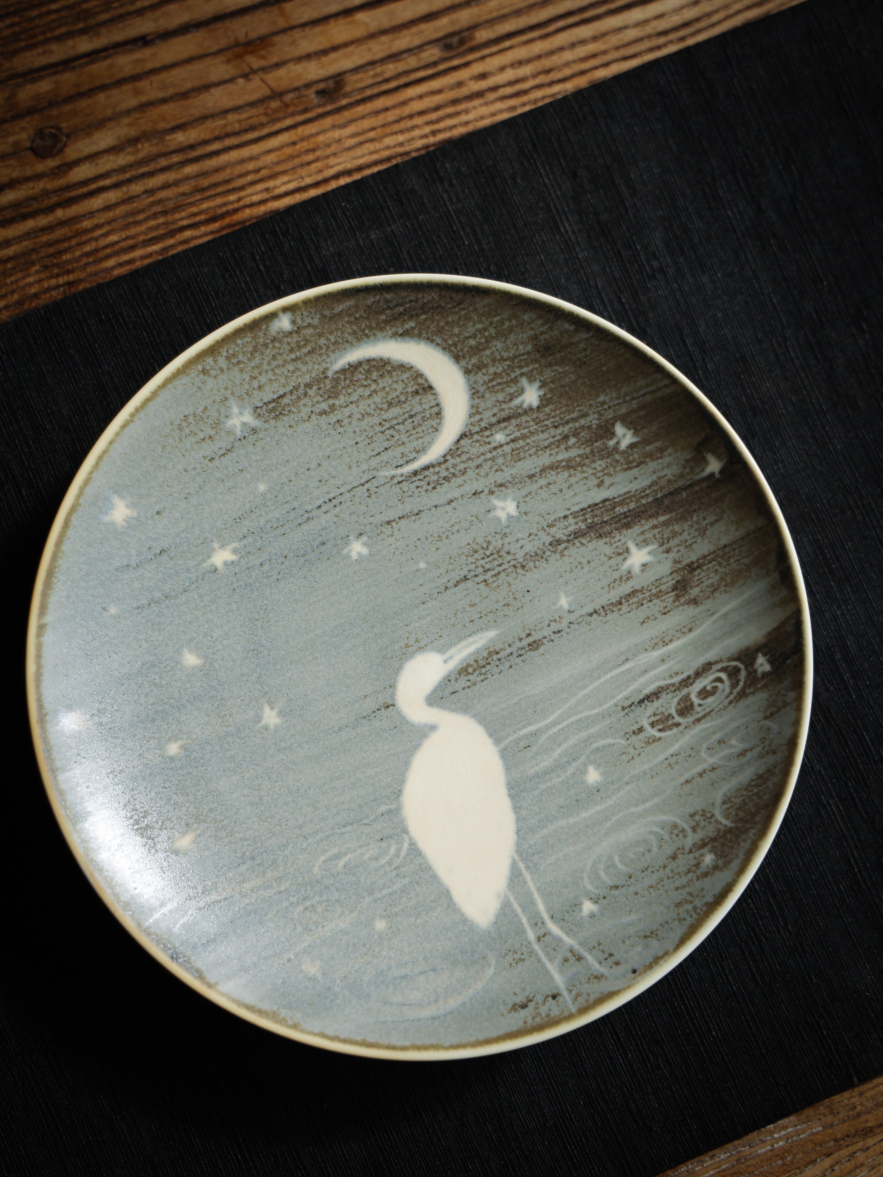 Bian Handpainted Crane Tray