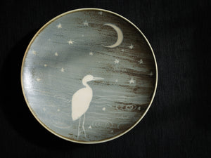 Bian Handpainted Crane Tray