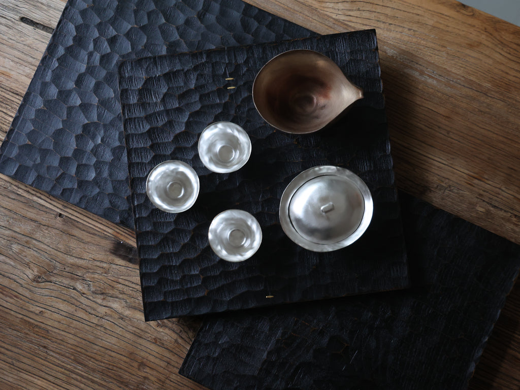 Hand-carved Lake Waves Wooden Tray