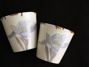 Hand-painted Iris Cup