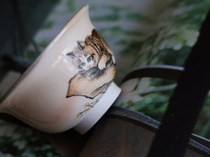 Handpainted Cat Cup