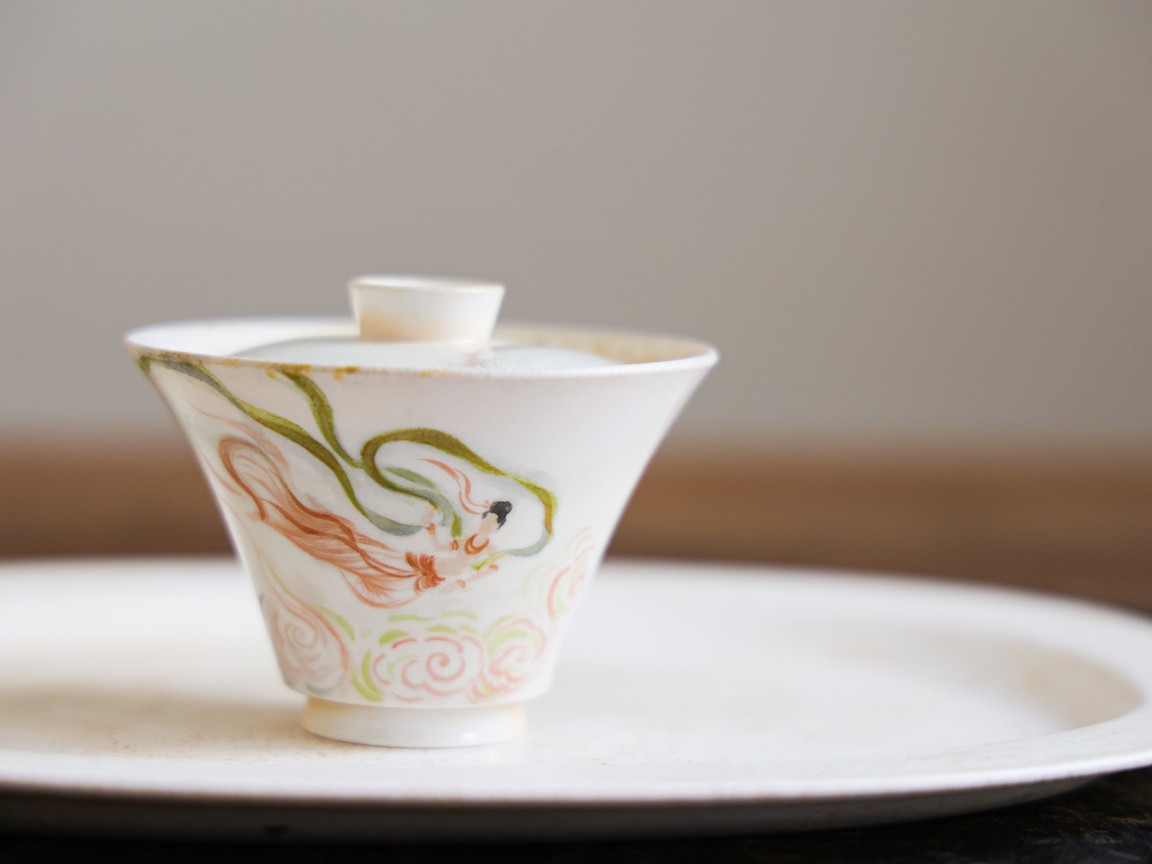 Handpainted Feitian Woodfired Gaiwan #001