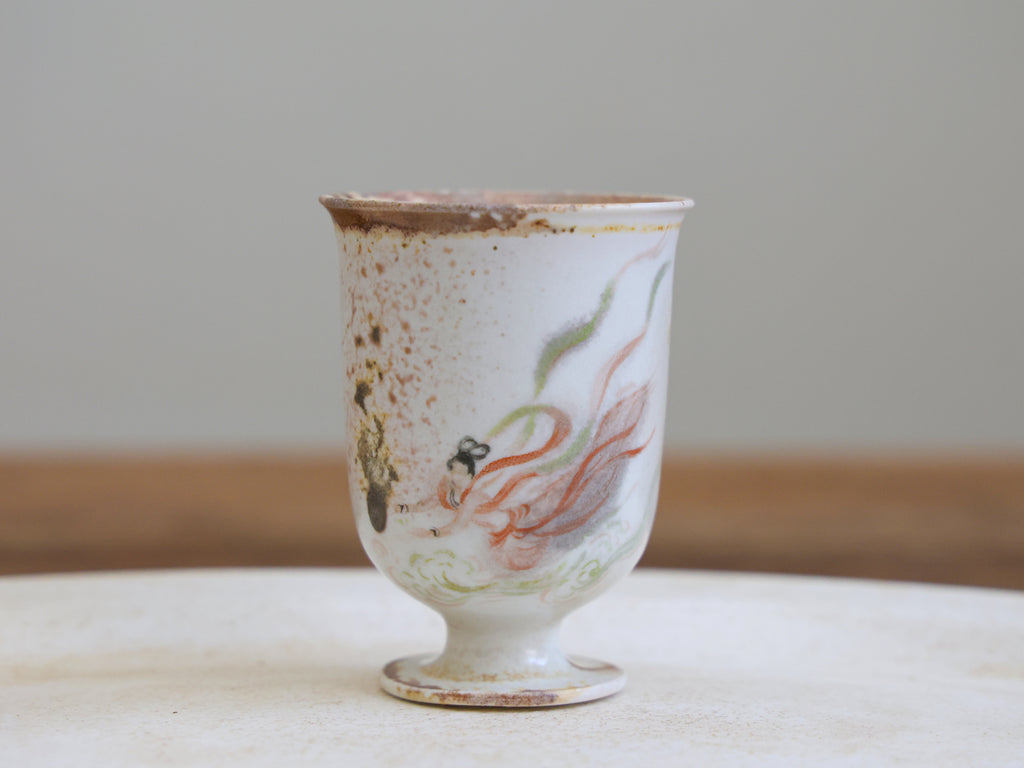 Handpainted Feitian Woodfired Teacup #001