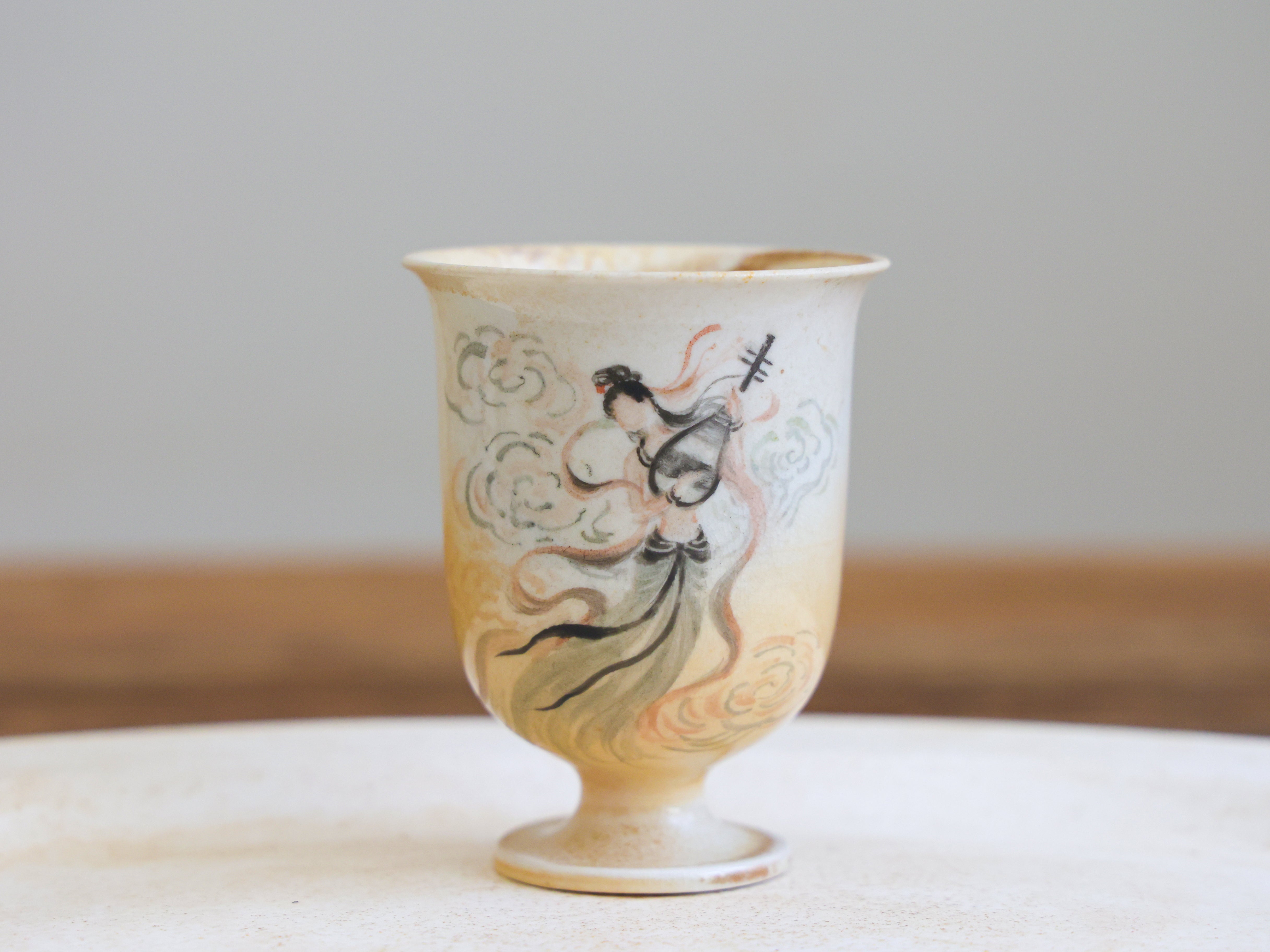 Handpainted Feitian Woodfired Teacup #002