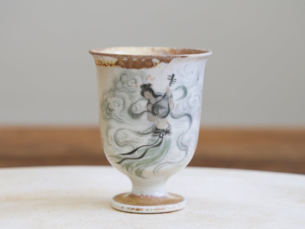 Handpainted Feitian Woodfired Teacup #03