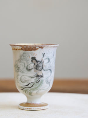 Handpainted Feitian Woodfired Teacup #003