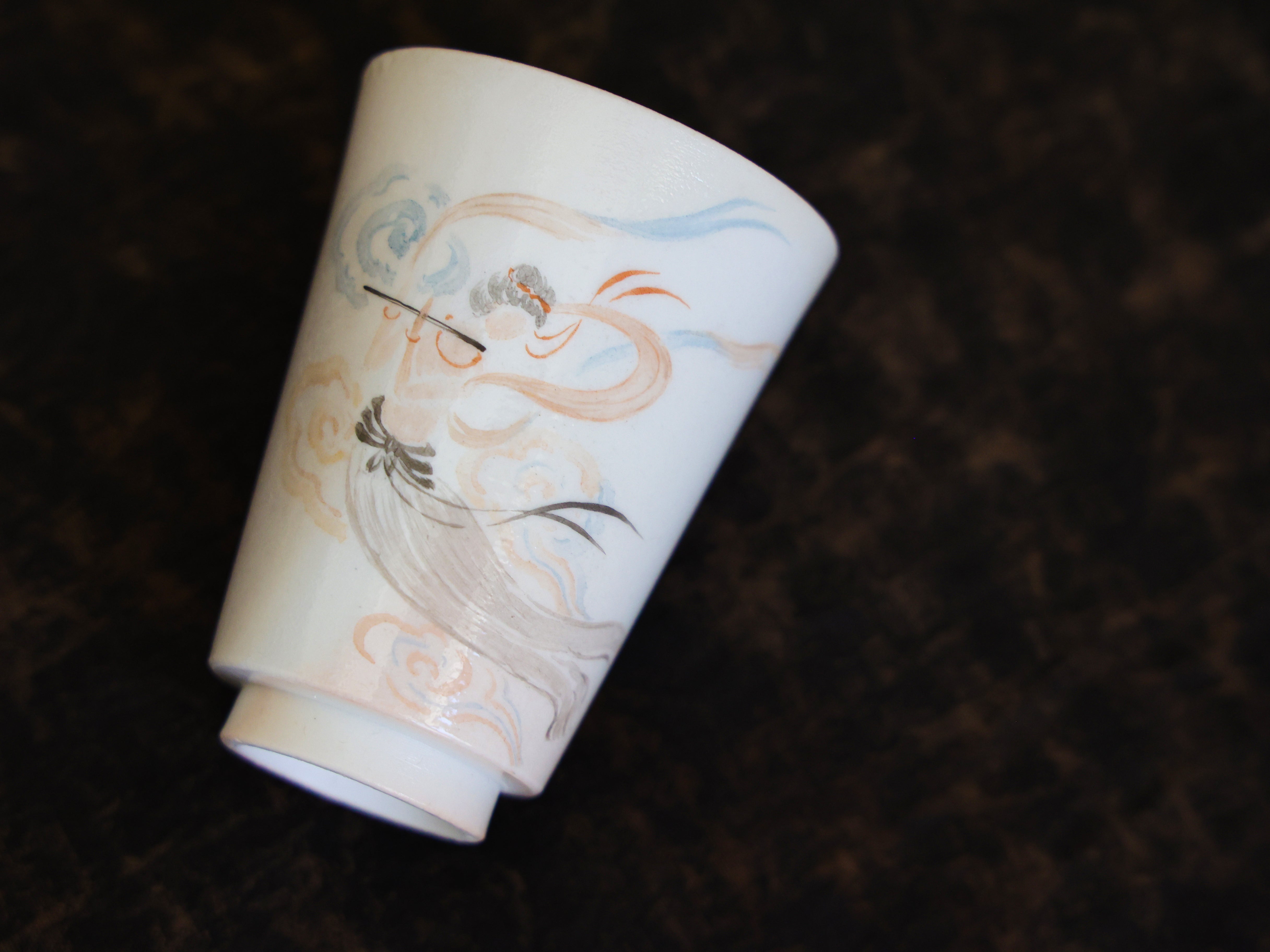 Handpainted Feitian Woodfired Teacup #005
