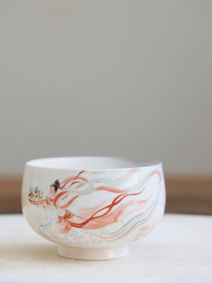 Handpainted Feitian Woodfired Teacup #004