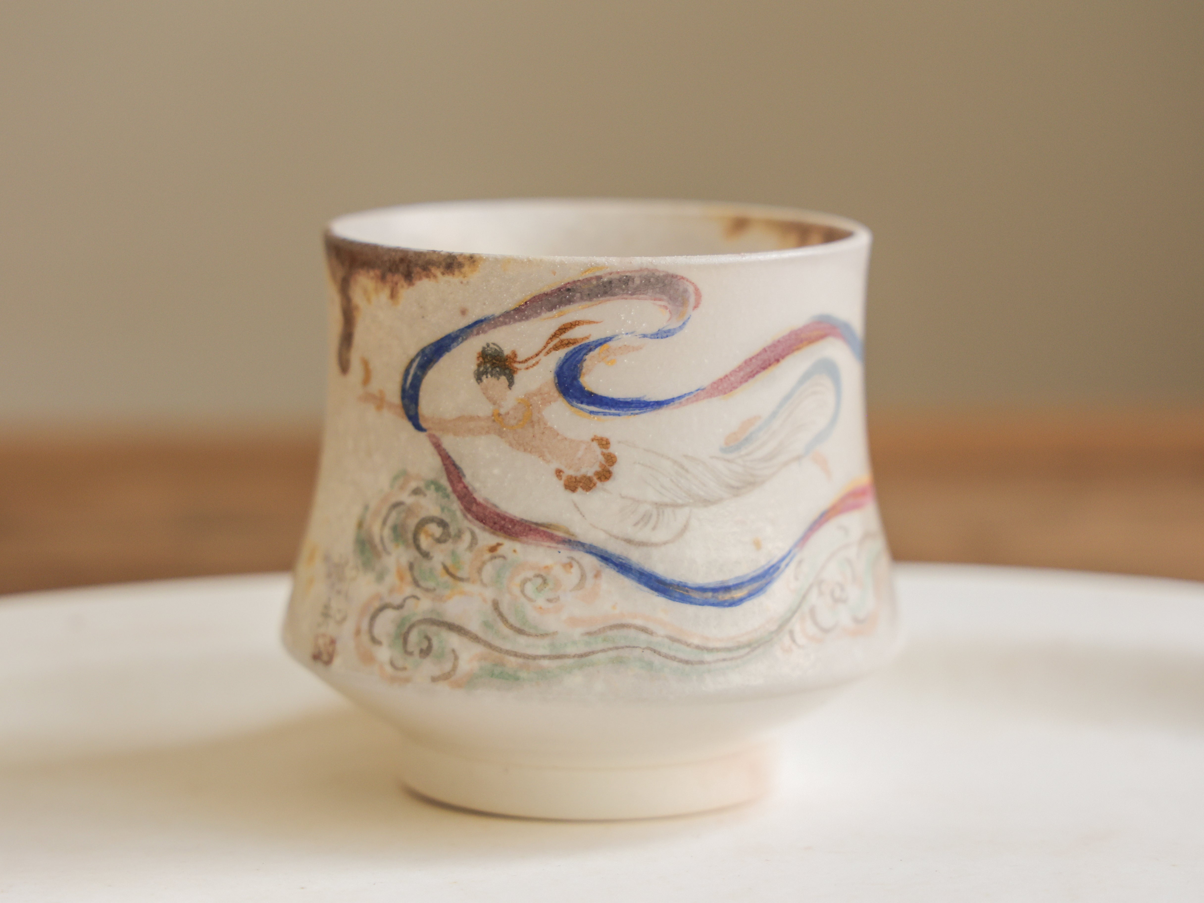 Handpainted Feitian Woodfired Teacup #08