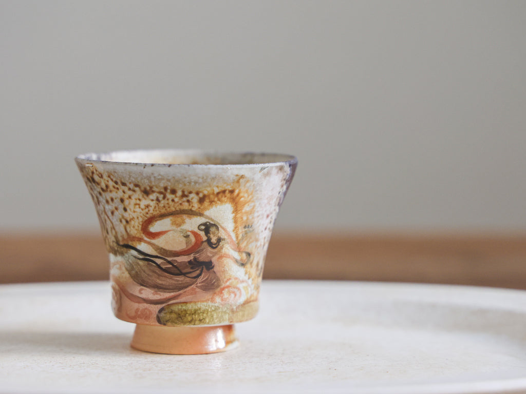 Handpainted Feitian Woodfired Teacup #09