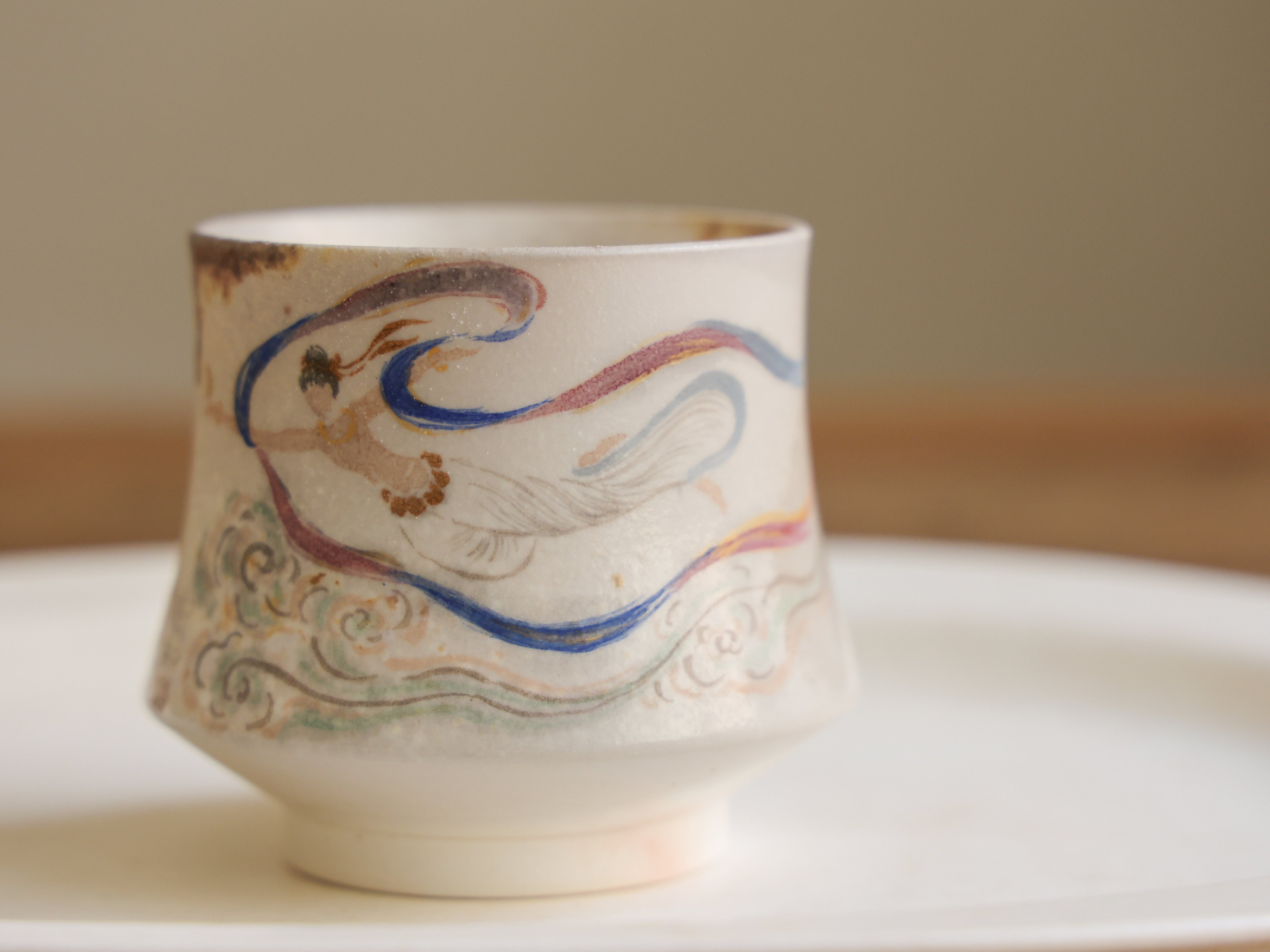 Handpainted Feitian Woodfired Teacup #008