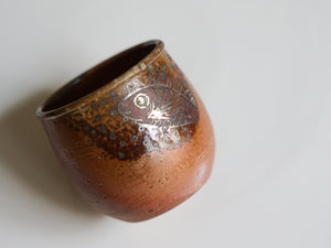 Handpainted Goldfish Woodfired Teacup