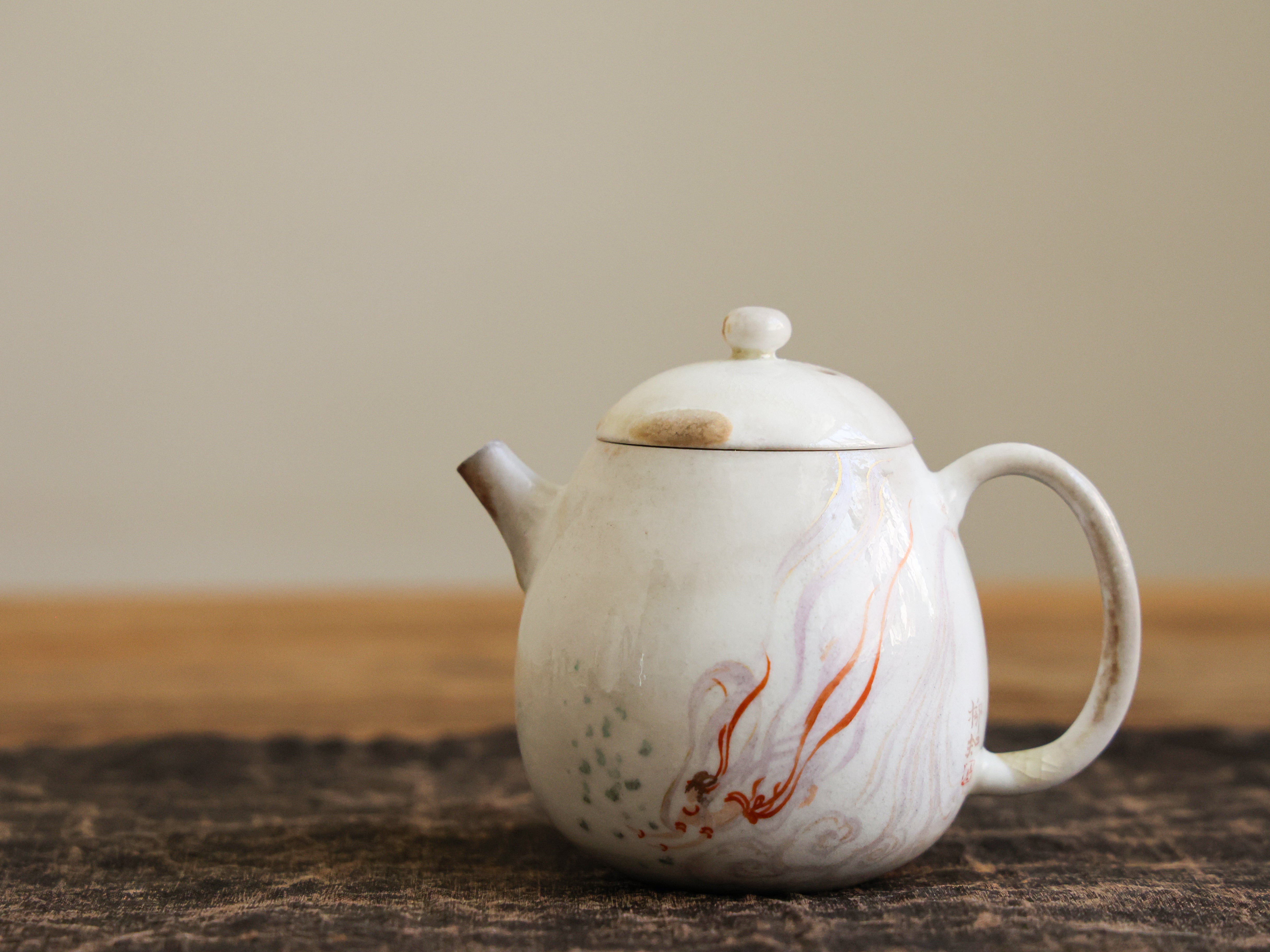 Handpainted Feitian Woodfired Teapot