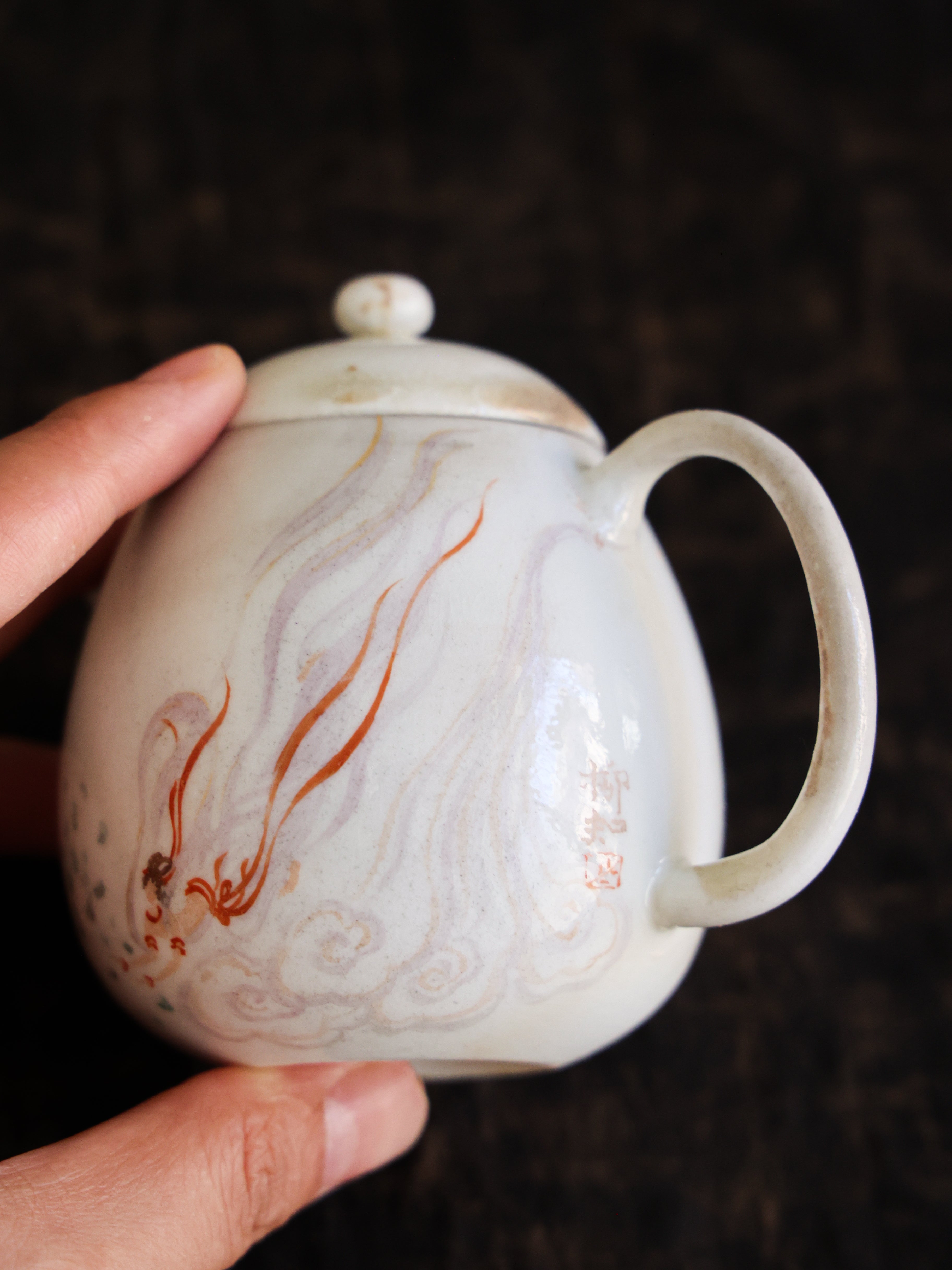 Handpainted Feitian Woodfired Teapot