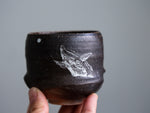 Handcarved Whale Woodfired Teacup