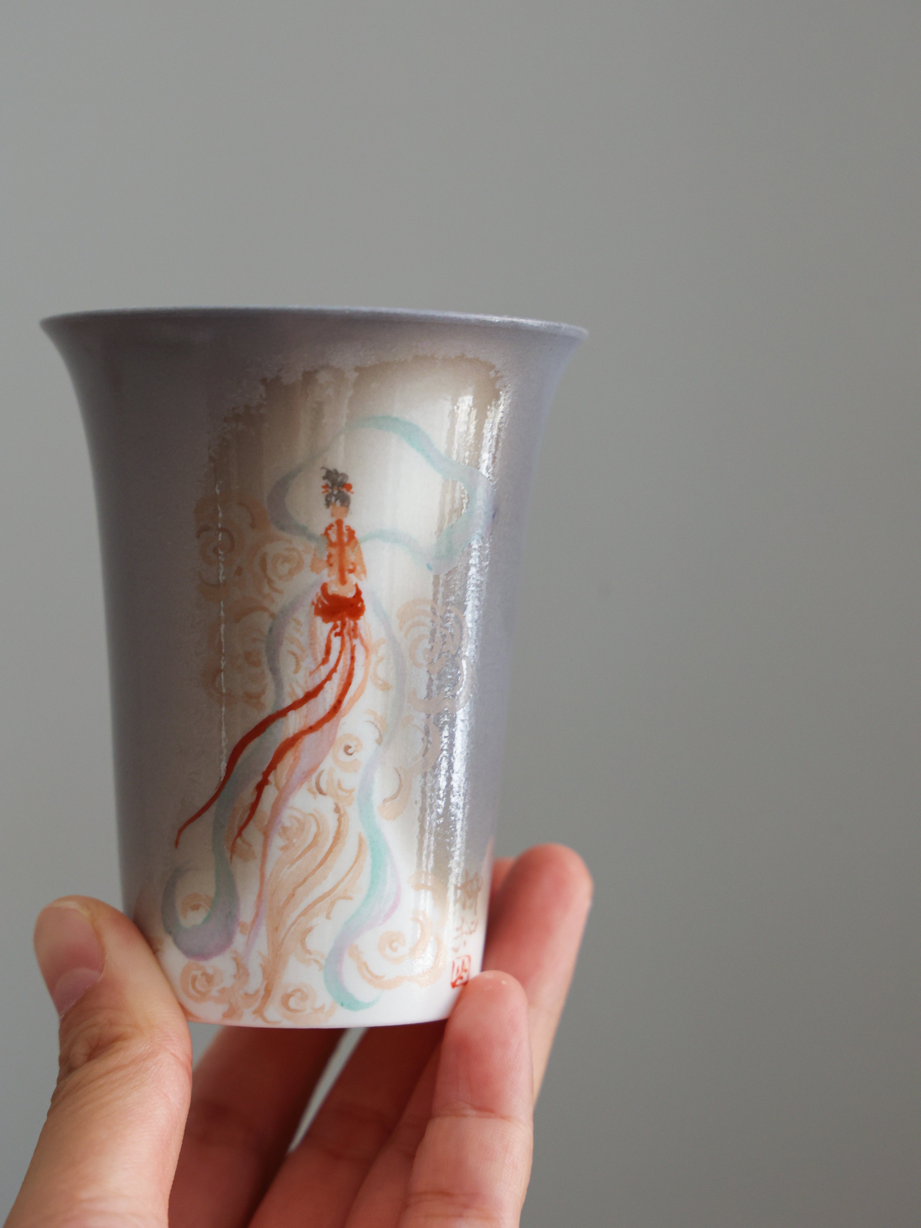 Handpainted Feitian Woodfired Teacup #10