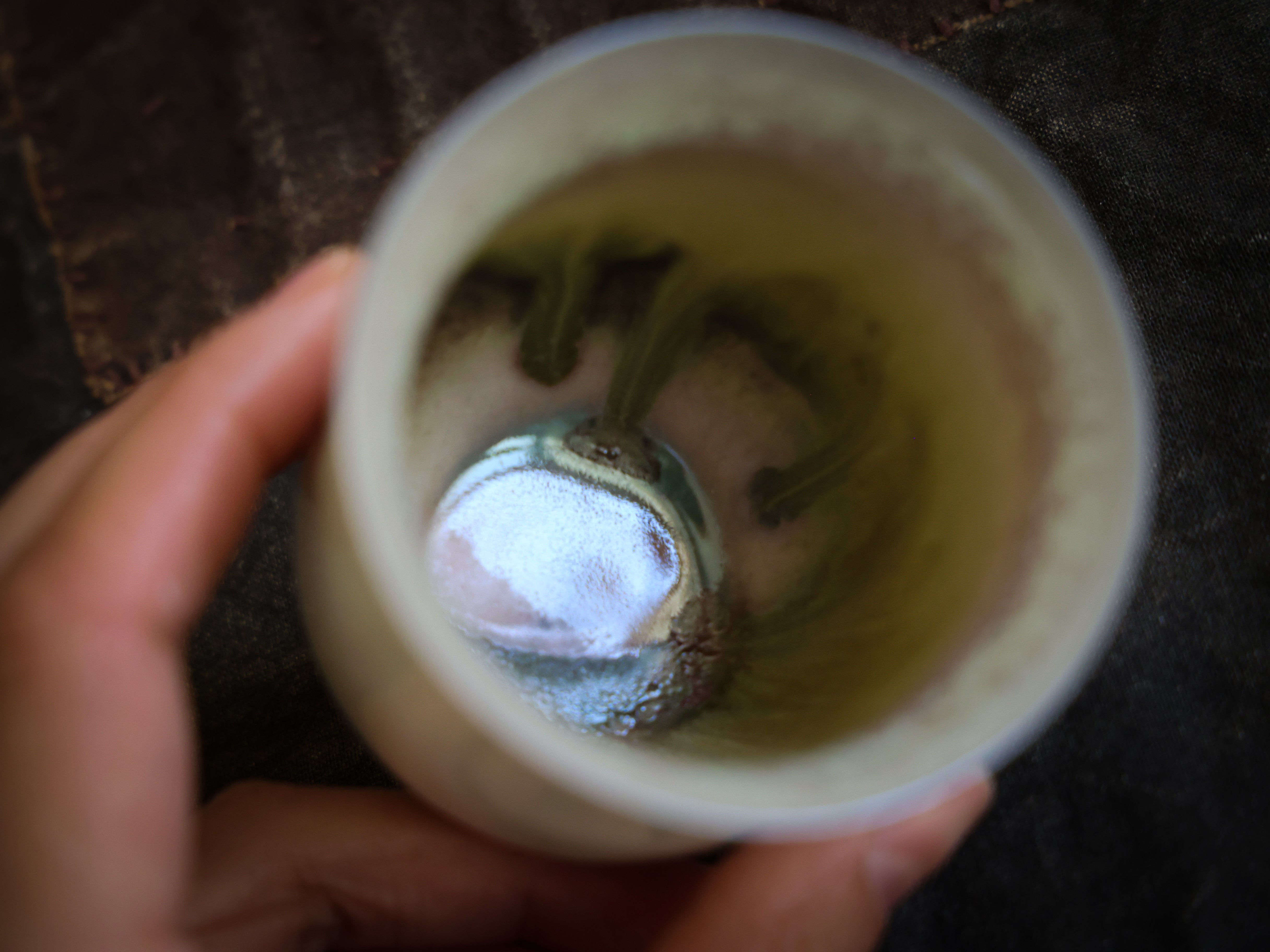 Green Pillars Woodfired Teacup - Rare