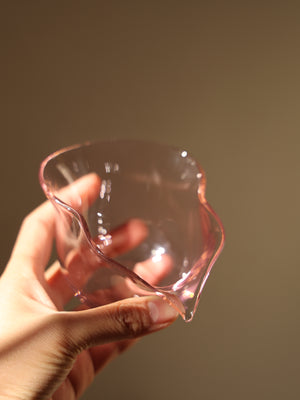 Handblown Pink Gourd Glass Faircup