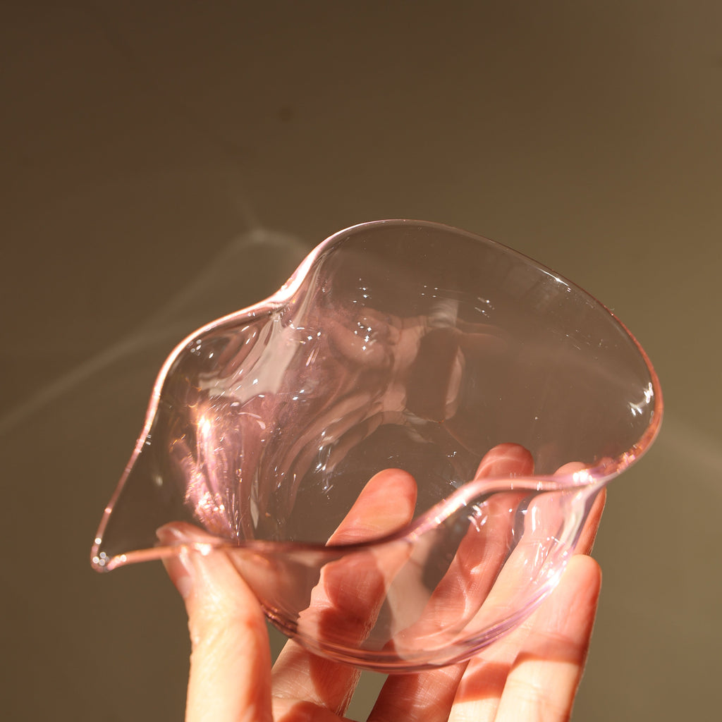 Handblown Pink Gourd Glass Faircup