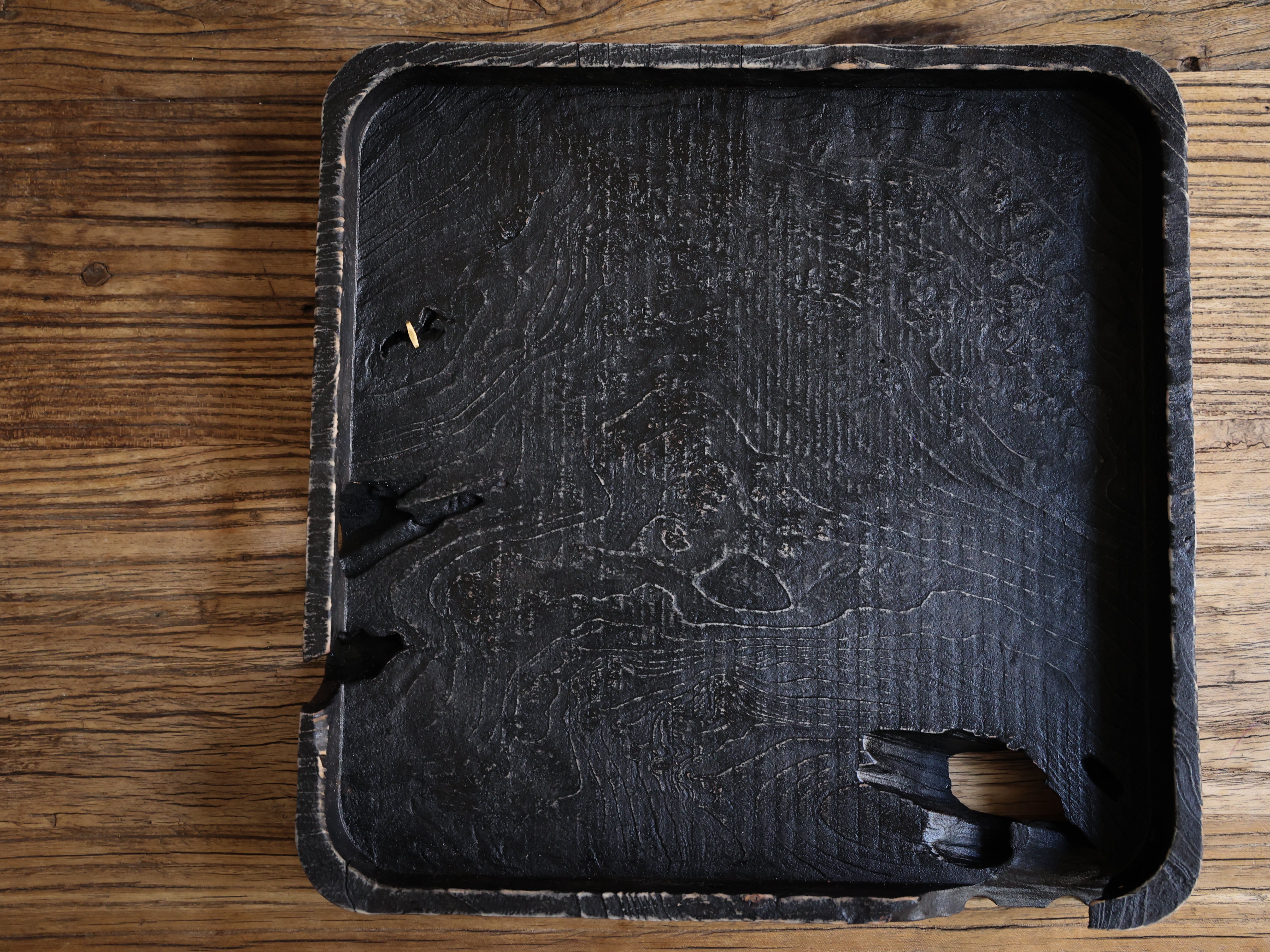 Tree Pattern Wooden Tray - Square