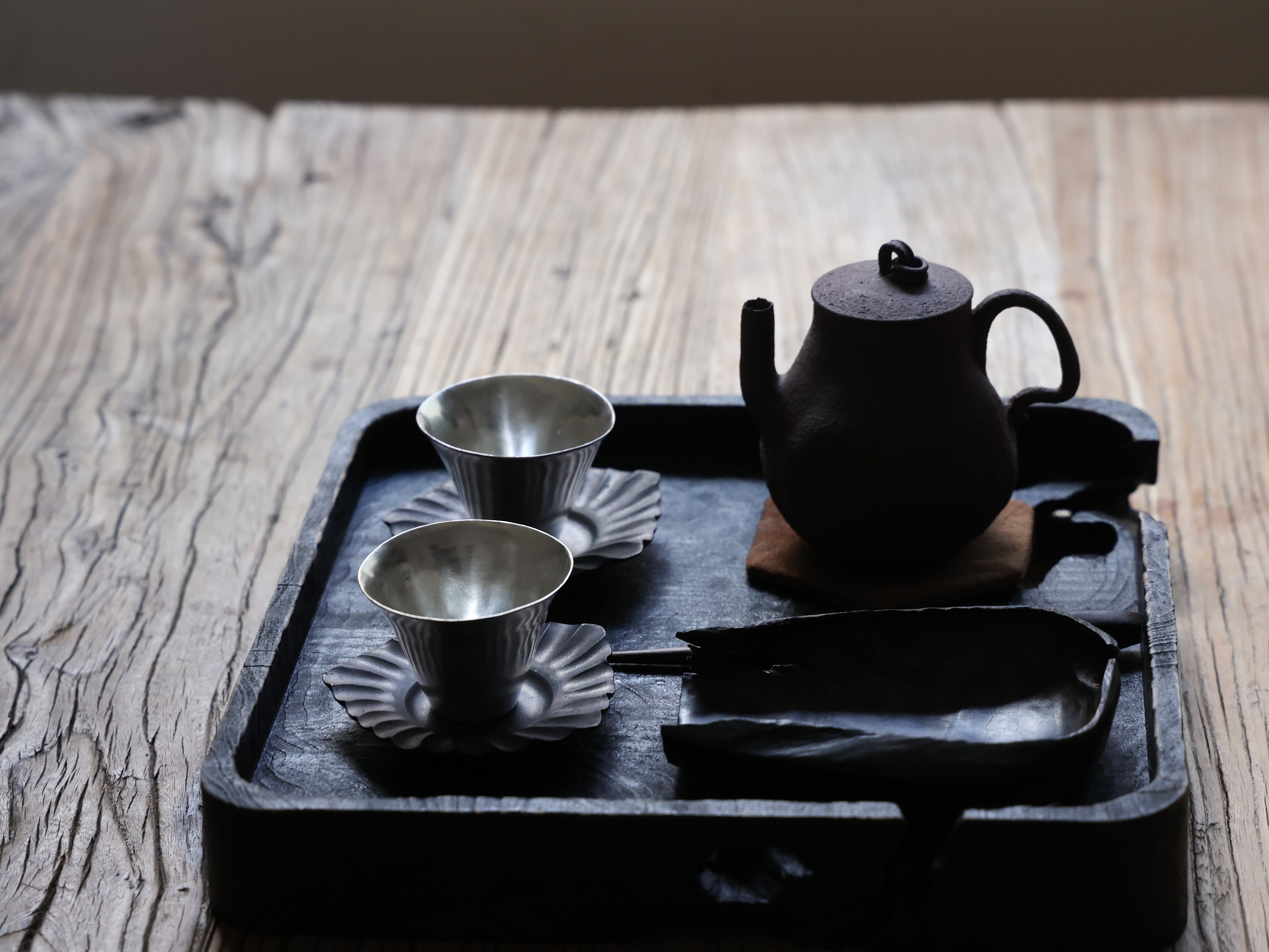 Tree Pattern Wooden Tray - Square