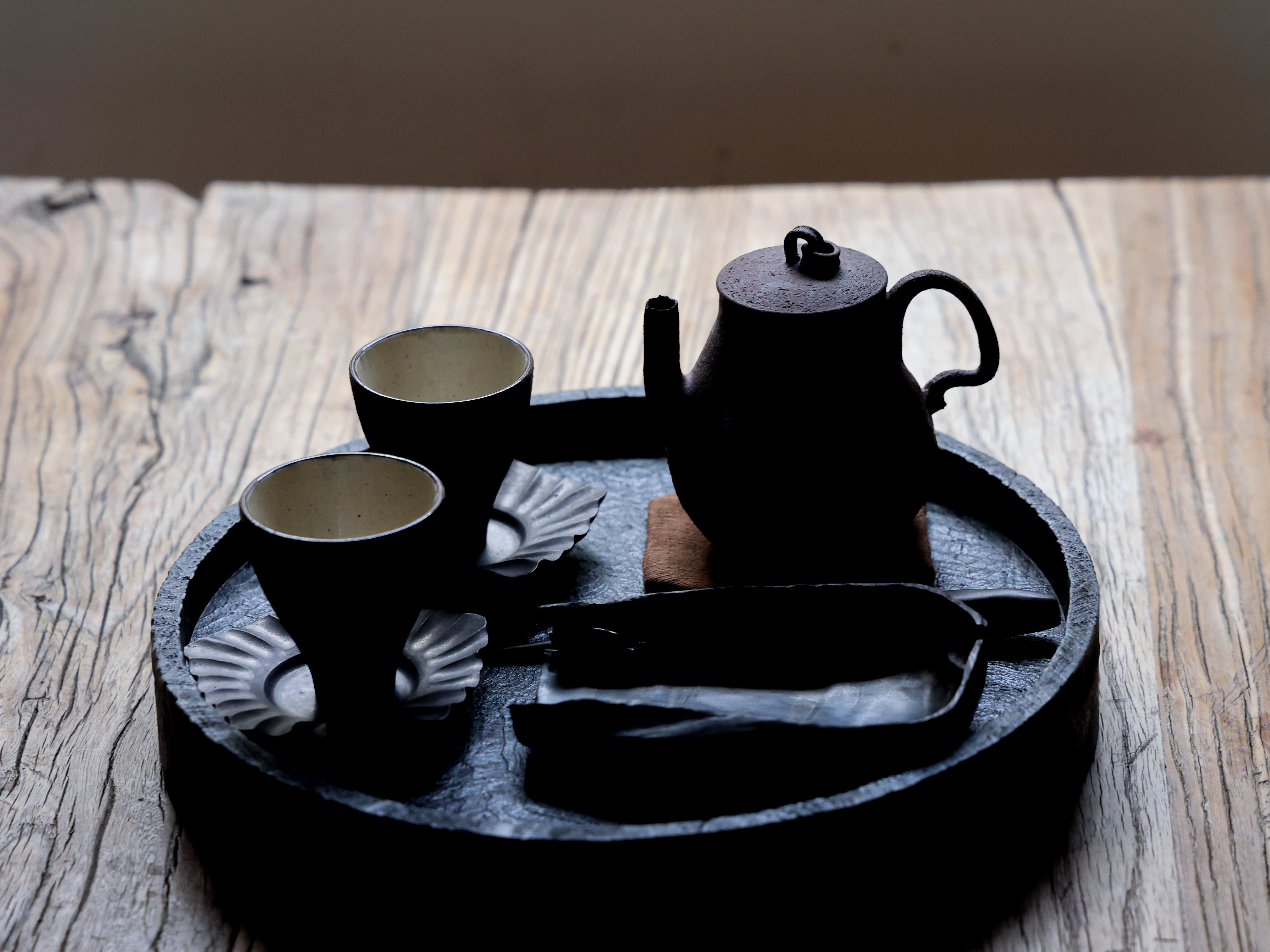 Tree pattern Wooden Tray - Round