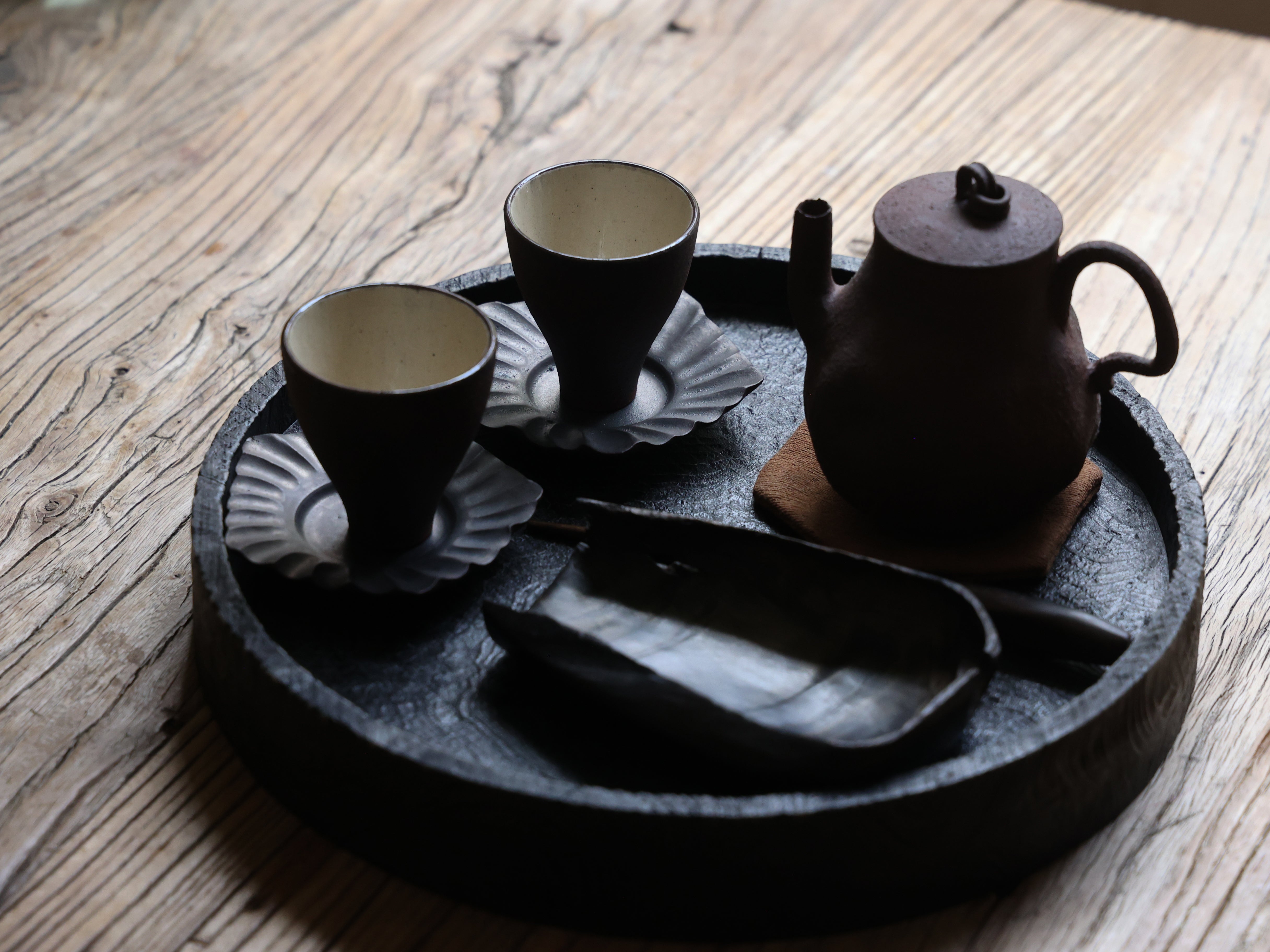 Tree pattern Wooden Tray - Round