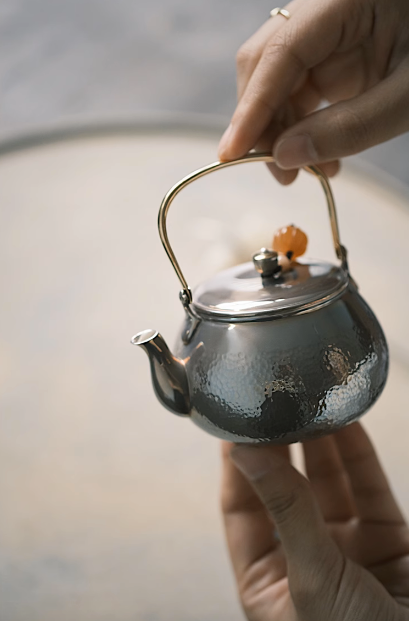 Hand Forged Silver Teapot