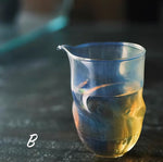 Hand blown Glass Iridescent & Transparent Dancing Faircup