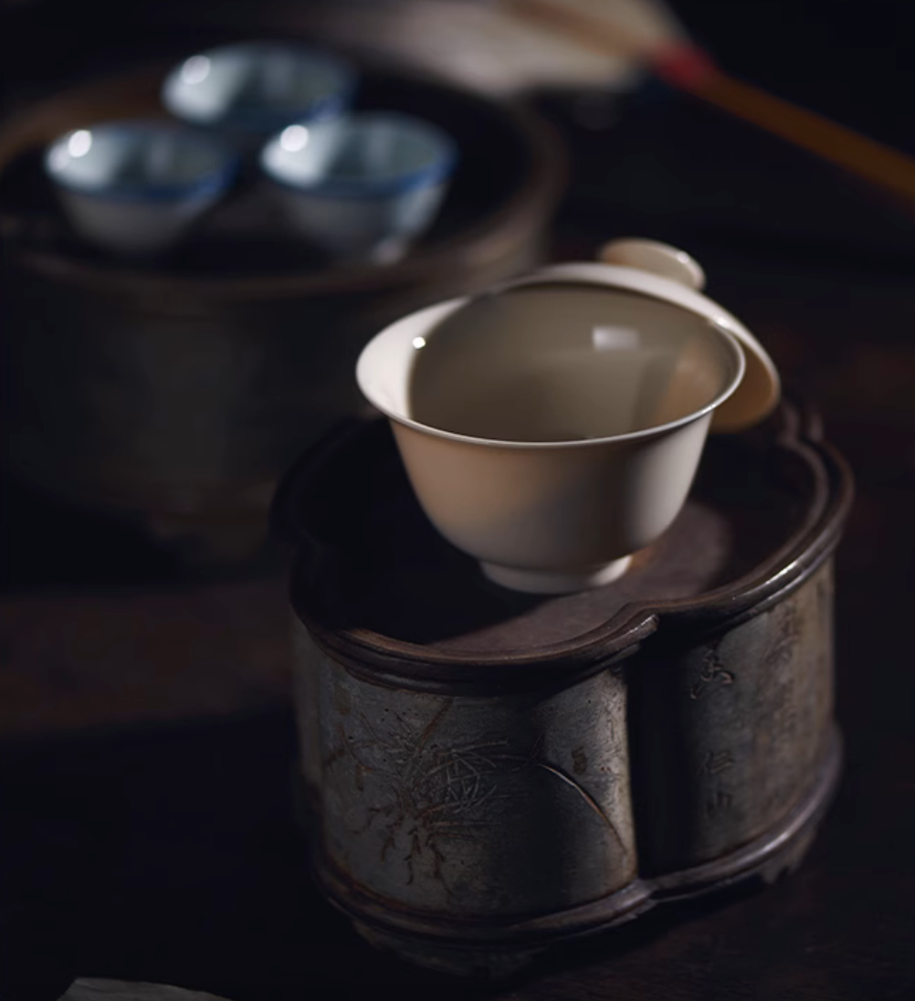 Basic Beige Ceramic Gaiwan