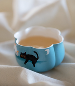 Handpainted Sleeping Cats Pastel Blue Tea Cup - 150ml