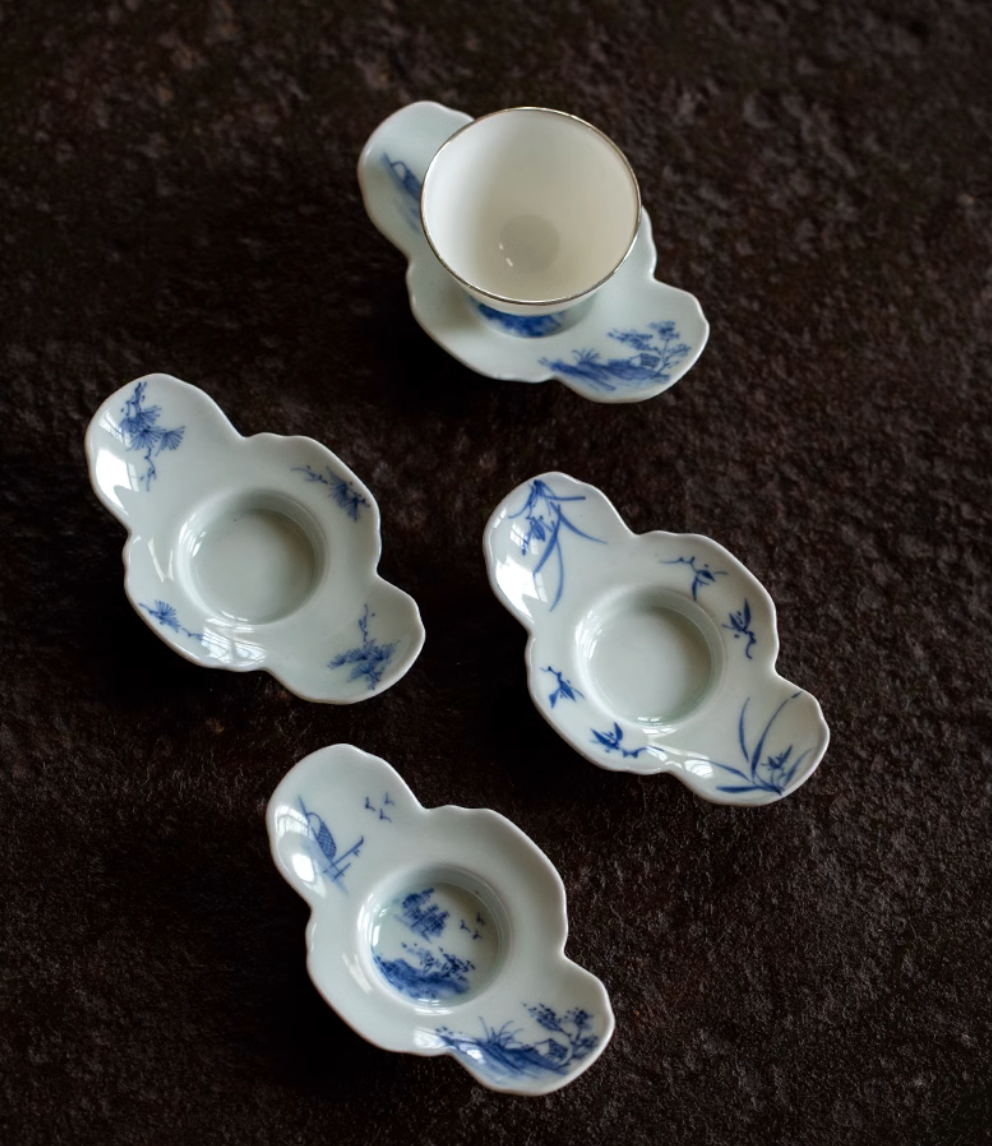 Handpainted Qinghua Teacup Holder