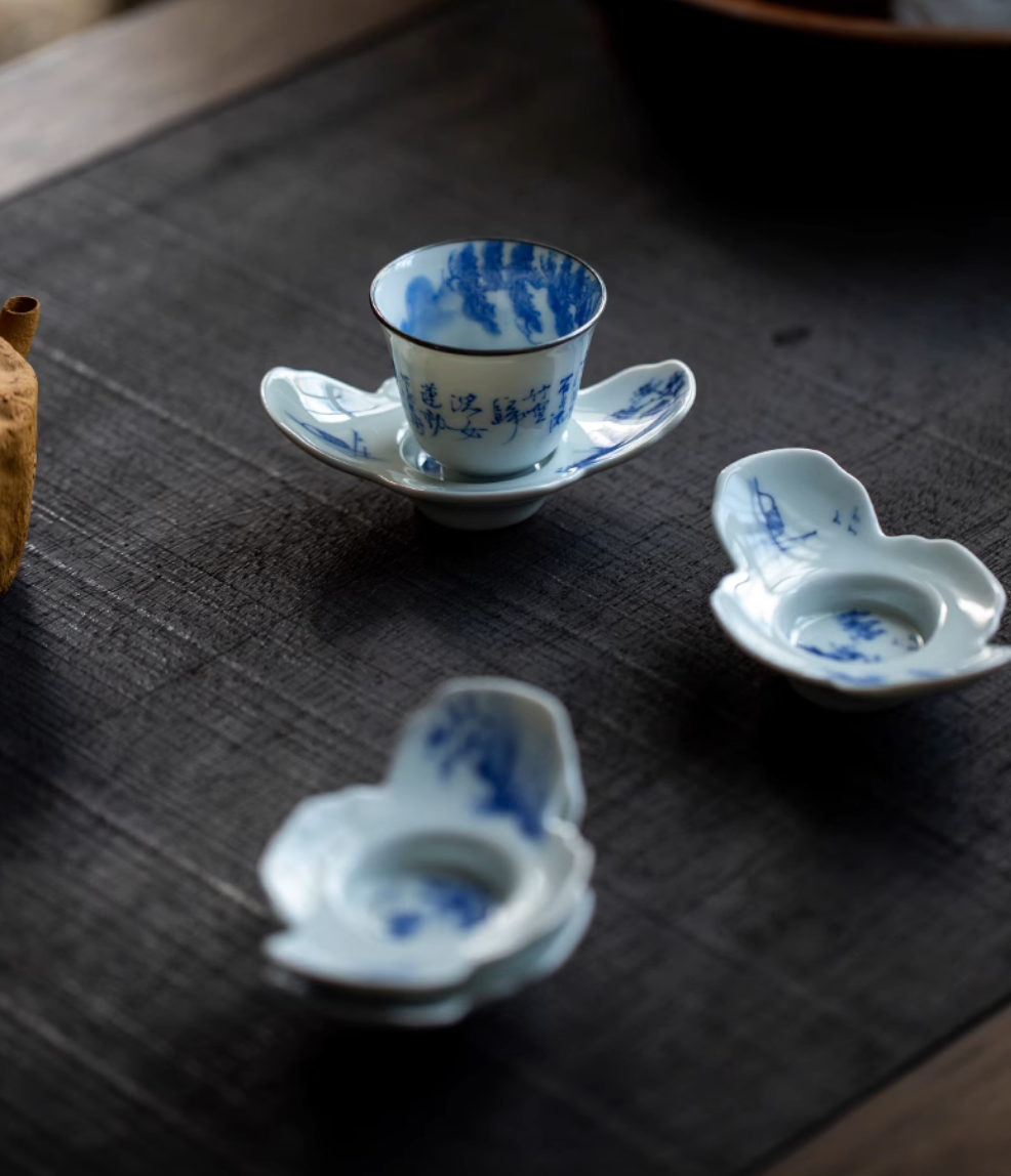 Handpainted Qinghua Teacup Holder