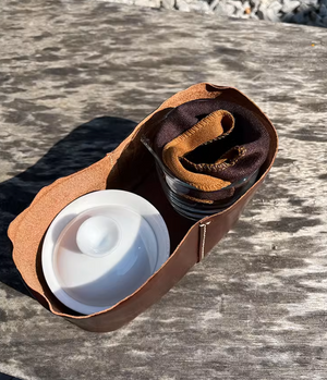 Handmade Leather Tea Travel Pouch