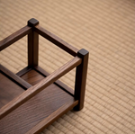 Walnut Teaware Shelf (including a glass container)