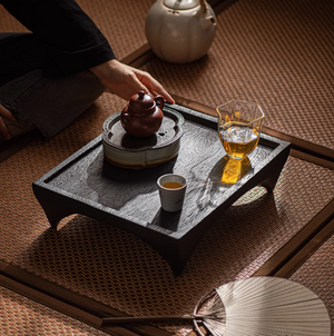 Four Legs Wooden Tea Tray/Table (L)