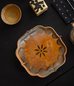 Copper Sun  Shino Ink Tea Tray #01