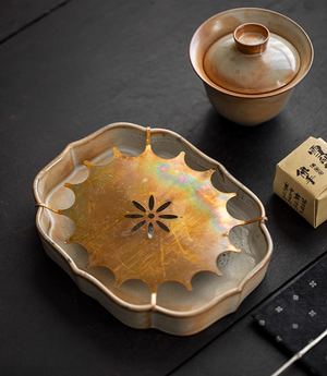 Copper Sun Shino Ink Tea Tray #02