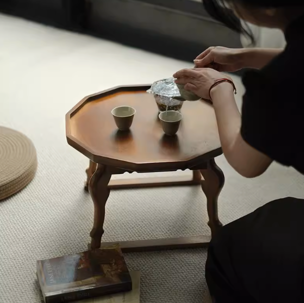 Handmade Traditional Tea Table - Brown