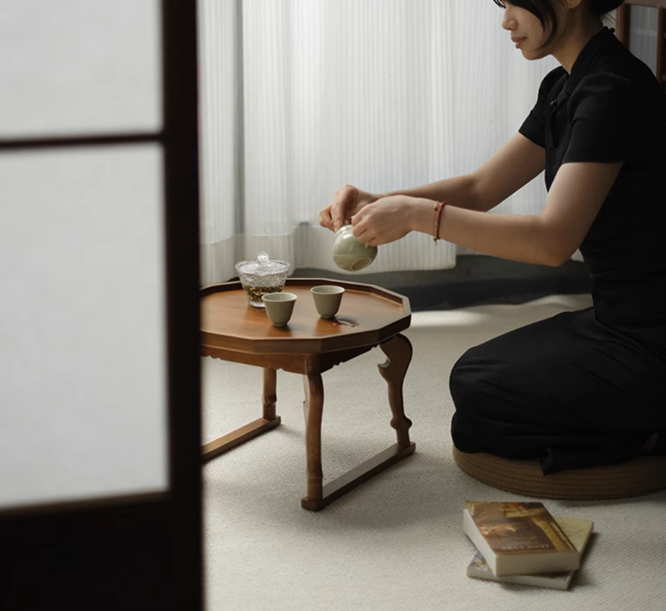 Handmade Traditional Tea Table - Brown