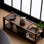 Walnut Teaware Shelf (including a glass container)