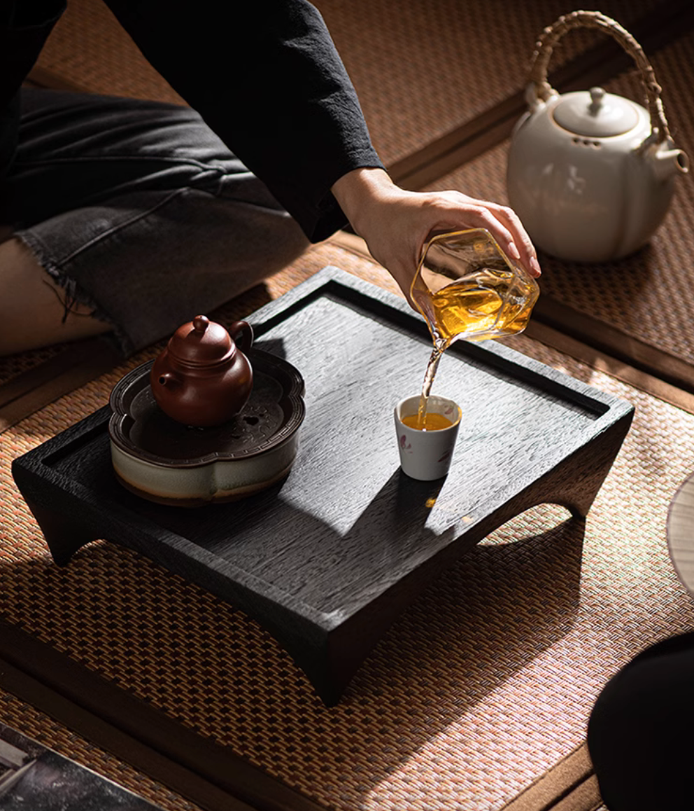 Four Legs Wooden Tea Tray/Table (L)